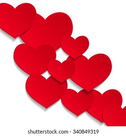 Valentines day background with hearts. vector illustation