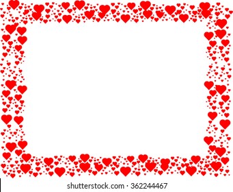 Valentines Day Background with Hearts . Vector Frame with Space for your Text .