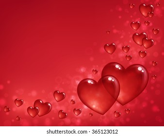 Valentine's day background with hearts. Vector illustration.