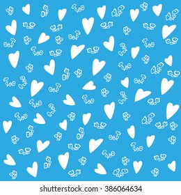 Valentine's day background with hearts, vector illustration