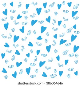Valentine's day background with hearts, vector illustration