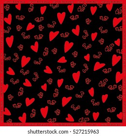 Valentine's day background with hearts, vector illustration.