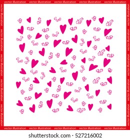 Valentine's day background with hearts, vector illustration.