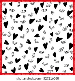 Valentine's day background with hearts, vector illustration.