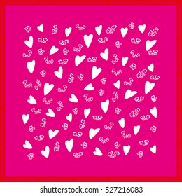 Valentine's day background with hearts, vector illustration.