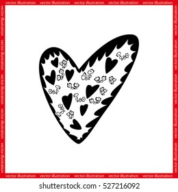 Valentine's day background with hearts, vector illustration.