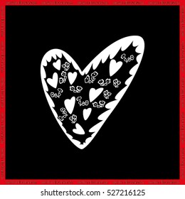 Valentine's day background with hearts, vector illustration.
