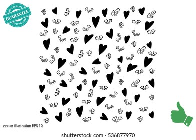 Valentine's day background with hearts, vector illustration