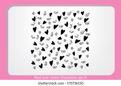 Valentine's day background with hearts, vector illustration