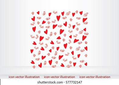 Valentine's day background with hearts, vector illustration.