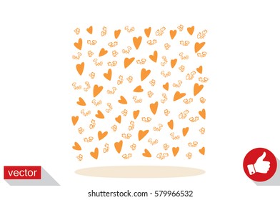 Valentine's day background with hearts, vector illustration