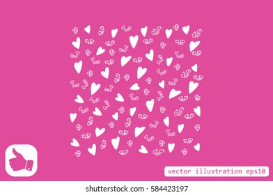 Valentine's day background with hearts, vector illustration.