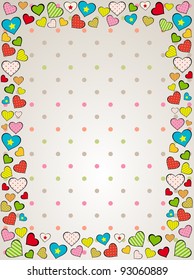 Valentine's day background with hearts. Vector