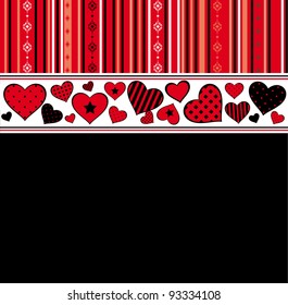 Valentine's day background with hearts. Vector