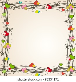 Valentine's day background with hearts. Vector