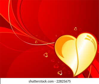 Valentines Day background with Hearts and wave pattern, element for design, vector illustration
