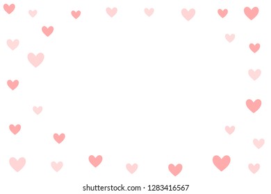 Valentine's day background. Holiday red and white style card design concept. Hand drawn hearts. Love concept. Template for business card, website, print etc. Vector illustration