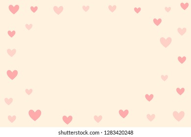 Valentine's day background. Holiday red and ivory style card design concept. Hand drawn hearts. Love concept. Template for business card, website, print etc. Vector illustration