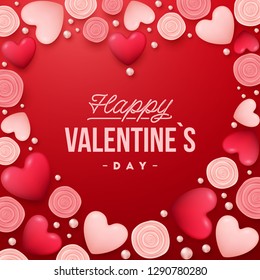Valentines Day background . Holiday vector illustration