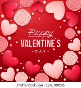 Valentines Day background . Holiday vector illustration