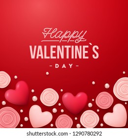 Valentines Day background . Holiday vector illustration
