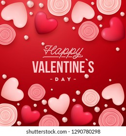 Valentines Day background . Holiday vector illustration