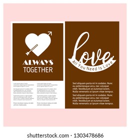 Valentines day  background with icon set pattern. Vector illustration.Wallpaper.flyers, invitation, posters, brochure, voucher,banners.