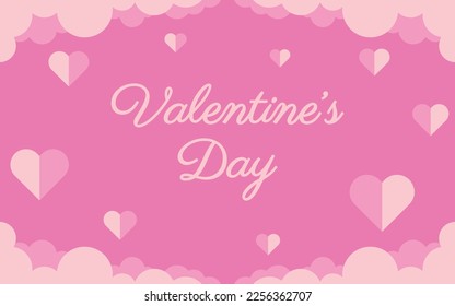 Valentine's day background illustration paper style