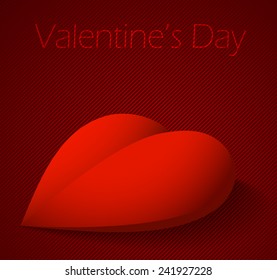 Valentines Day background with large red heart. Vector eps10.