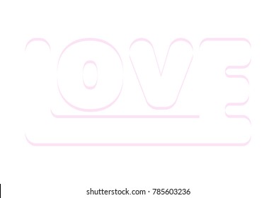 Valentine's day background with letters word " love " white and pink color isolated on white background. Design backdrop for valentine's day, greeting card, invitation, party, wedding. Love concept. 