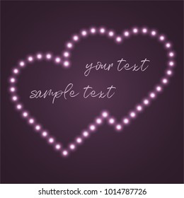 Valentines day background. Love concept design. Two hearts with text. Vector illustration