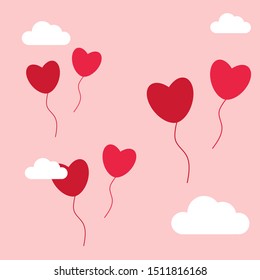 Valentines day background, love design with hearts vector illustration