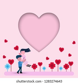 valentines day background and love heart design with Sweet girlfriend