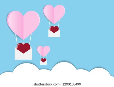 valentines day background and love heart design with Sweet girlfriend