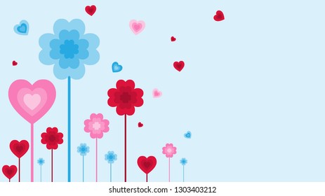 valentines day background and love heart design with Sweet girlfriend