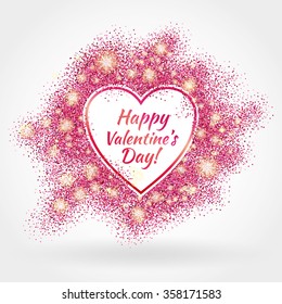 Valentines day background. I love you. Love in heart. Pink background for flyer, poster, sign, banner, web, header. Abstract pinky symbol for text, type, quote. Red blur backdrop.