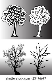valentine's day background with lovely trees