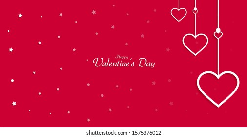 valentines day background, minimal love wallpaper with papercut concept and clean.
