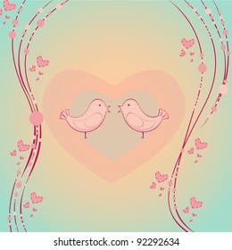 Valentines Day background model with pastel colors. Romantic illustration