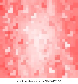 Valentine's day background. Mosaic abstract background. Vector illustration. EPS 8