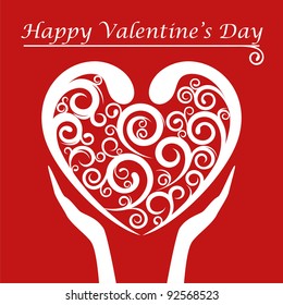 Valentine's Day background with ornamental heart