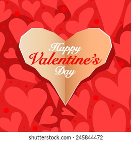 Valentine's Day background over seamless heart pattern