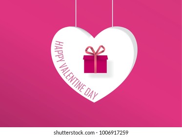 Valentine's day background with paper cut heart shape 

