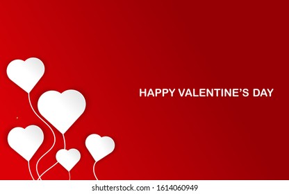 Valentines day background with paper cut heart. Wallpaper, brochure, banners. Vector eps10