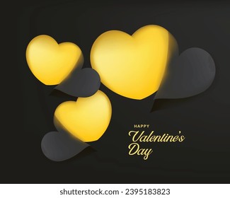 Valentines day background with paper cut hearts. Vector illustration
