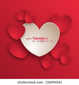 Valentine's day background with paper hearts