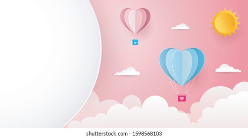 Valentine's day background in paper style