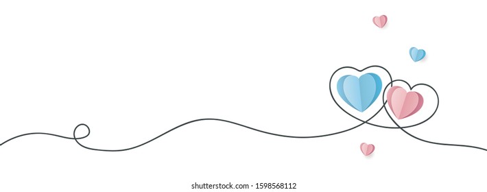Valentine's day background in paper style