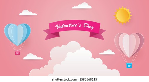 Valentine's day background in paper style