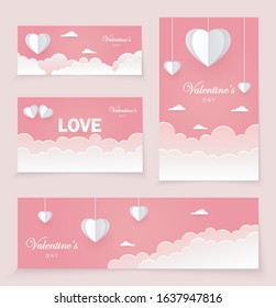 Valentine's day background in paper style
